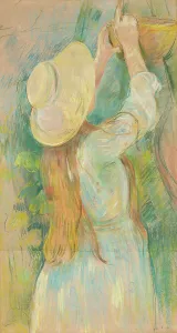 Sunhat Prints: Young Girl Holding a Basket, 1891. Creator: Berthe Morisot