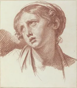 Greuse Jean Baptiste Prints: A Young Girl Looking Upward, c. 1778. Creator: Jean-Baptiste Greuze