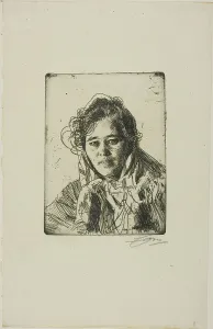 Mora Dalarna Sweden Prints: Young Girl from Mora (Kråkberg's Anna), 1903. Creator: Anders Leonard Zorn