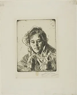 Mora Dalarna Sweden Prints: Young Girl from Mora (Kråkberg's Anna), 1903. Creator: Anders Leonard Zorn