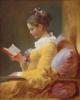 Fragonard Prints: Young Girl Reading, c. 1769. Creator: Jean-Honore Fragonard