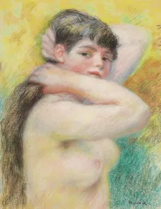 Nude Woman Prints: Young girl at her toilet, 1885. Creator: Renoir, Pierre Auguste (1841-1919)