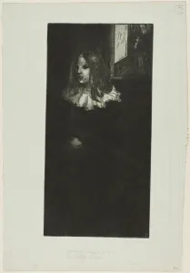 Steinlen Th And Xe9 Prints: Young Girl with a White Collar, 1898. Creator: Theophile Alexandre Steinlen