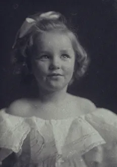 Platinum Prints 1900 Gmgpc Prints: Young girl in a white off-the-shoulder dress with a ribbon in her hair