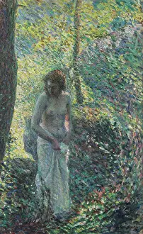 Lebasque Prints: Young Girl in a Wood, 1897. Creator: Lebasque, Henri (1865-1937)