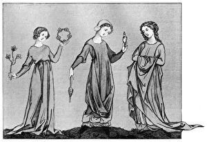 Images Dated 19th July 2006: Young girls, 13th century, (1910)
