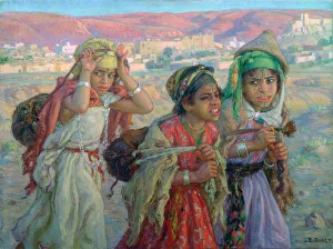Young Girls Carrying Water, c1881-1926. Artist: Etienne Dinet