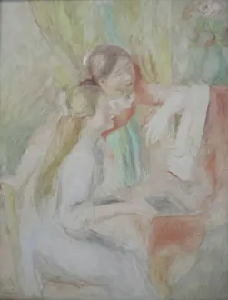 Pastel Prints: Young Girls at the Piano, 1892. Creator: Pierre-Auguste Renoir