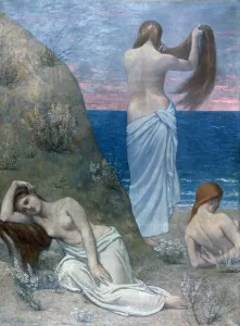 Chavannes Pierre Cecil Puvis Prints: Young Girls by the Sea, before 1894. Artist: Pierre Puvis de Chavannes