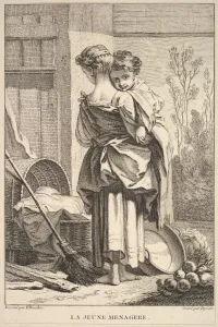 Domestic Service Prints: The Young Housekeeper, 1741-63. Creator: John Ingram