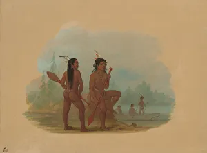 British Colombia Prints: Two Young Hyda Men, 1855 / 1869. Creator: George Catlin