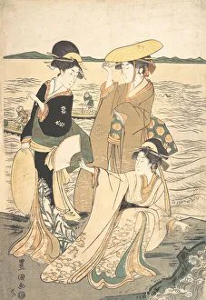 Toyokuni Prints: Three Young Ladies by the Seashore. Creator: Utagawa Toyokuni I