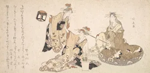 Teisai Prints: Three Young Ladies Visiting Together. Creator: Hokuba