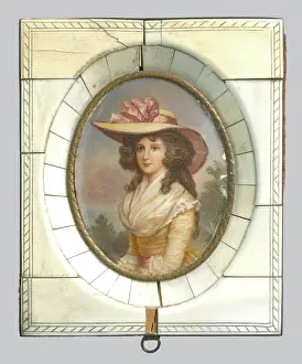 Ivory Prints: Young Lady in a Hat, 1700-1800. Creator: Unknown