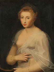 Young Lady Holding a Mirror, 17th century. Creator: Unknown