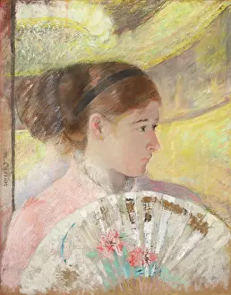 Belle Epoque Prints: Young Lady in a Loge Gazing to Right, c1879. Creator: Cassatt, Mary (1845-1926)