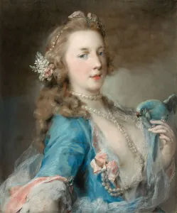 A Young Lady with a Parrot, c.1730. Creator: Rosalba Giovanna Carriera