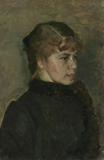 Side Parting Prints: Young Lady, probably 1890. Creator: Christian Krohg