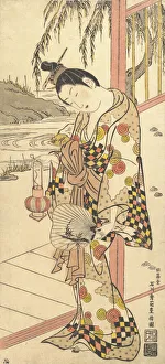 Young Lady in Summer Attire, ca. 1748. ca. 1748. Creator: Ishikawa Toyonobu