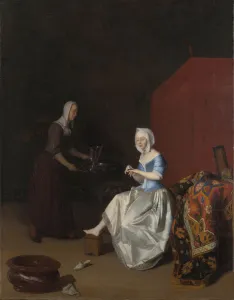 Maidservant Prints: A Young Lady trimming her Fingernails