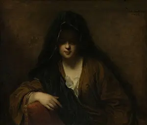 Shadow Prints: Young Lady with a Veil on Her Head, 1699. Creator: Jean-Baptiste Santerre