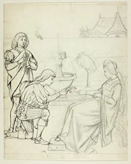 Marks Henry Stacey Prints: Young Man Bringing a Message to the Queen, n. d. Creator: Henry Stacy Marks