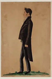 Folk Art Prints: A Young Man, c1820. Creator: Jacob Maentel
