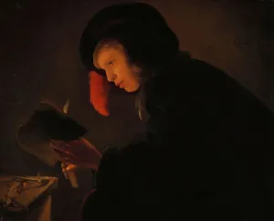 Young Man by Candlelight, 1645. Creator: Christiaan Jansz Dusart