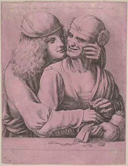 Avarice Gallery: A young man caressing an old woman, 1646. Creator: Wenceslaus Hollar