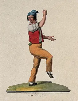 Tarantella Prints: A young man dancing the tarantella. Creator: Unknown