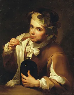 Wineglass Prints: Young Man drinking Wine, c17th century. Creator: Unknown