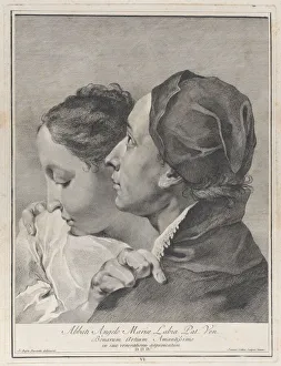A young man embracing a girl, 1743. Creator: Giovanni Cattini