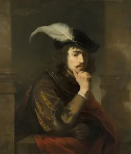 Pensive Prints: Young Man in a Feathered Cap, 1647. Creator: Ferdinand Bol