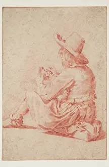 Gerard Prints: A Young Man Playing Cards, 17th century. Creator: Gerard Terborch II