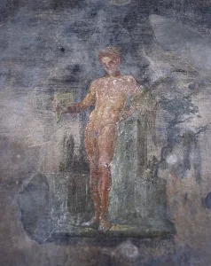 Young man playing the flute, House of the Vettii, Pompeii, Italy, 1st century. Creator: Unknown