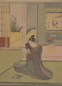 Young Man Playing a Noh Drum. Creator: Suzuki Harunobu