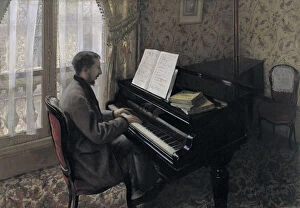 Young Man Playing the Piano (Martial Caillebotte), 1876