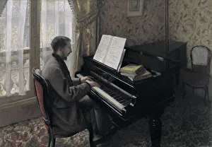 Caillebotte Prints: Young Man Playing the Piano (Martial Caillebotte), 1876