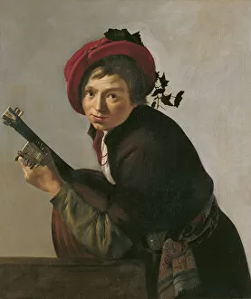 Young Man Playing a Theorbo. Artist: Bronckhorst, Jan Gerritsz van (1603-1661)