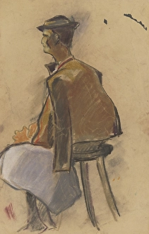 Anticipation Prints: Young man resting, 1931. Creator: Zolo Palugyay