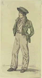 Wove Paper Prints: Young man from Sachsenhausen, both hands in his pockets, 1830. Creator: Jakob Dielmann