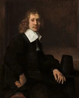Rijn Rembrandt Harmensz Van Gallery: A Young Man Seated at a Table (possibly Govaert Flinck), c. 1660