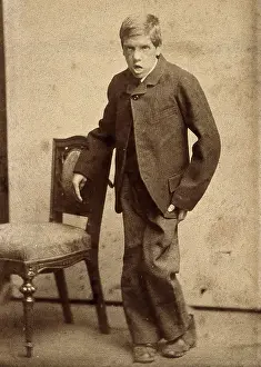 Davis Prints: A young man, showing signs of mental deficiency