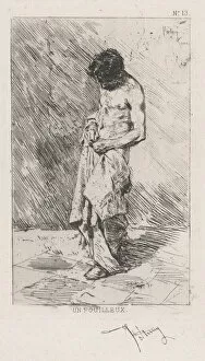 Rags Collection: Young man standing dressed in rags, ca. 1860-70. Creator: Mariano Jose Maria Bernardo Fortuny y