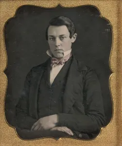 Young Prints: Young Man with Up-turned Collar and Bow Tie, 1850s. Creator: Unknown