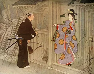 Simpkin Prints: What was the young mans astonishment to see a pretty young girl standing just within the gate