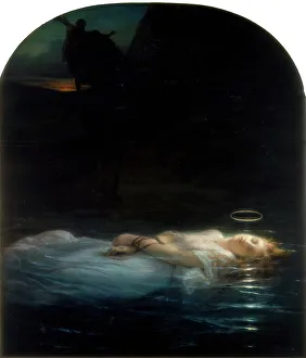 Floating Prints: The Young Martyr, 1855. Artist: Paul Delaroche