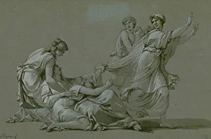 Theseus Prints: The young men and maidens of Athens to be offered as sacrificial victims to Minotaur