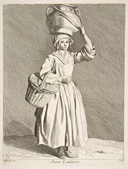 Carrying On Head Collection: Young Milkmaid, 1737. Creator: Caylus, Anne-Claude-Philippe de