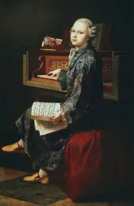 Dressinggown Prints: Young Musician at the Harpsicord